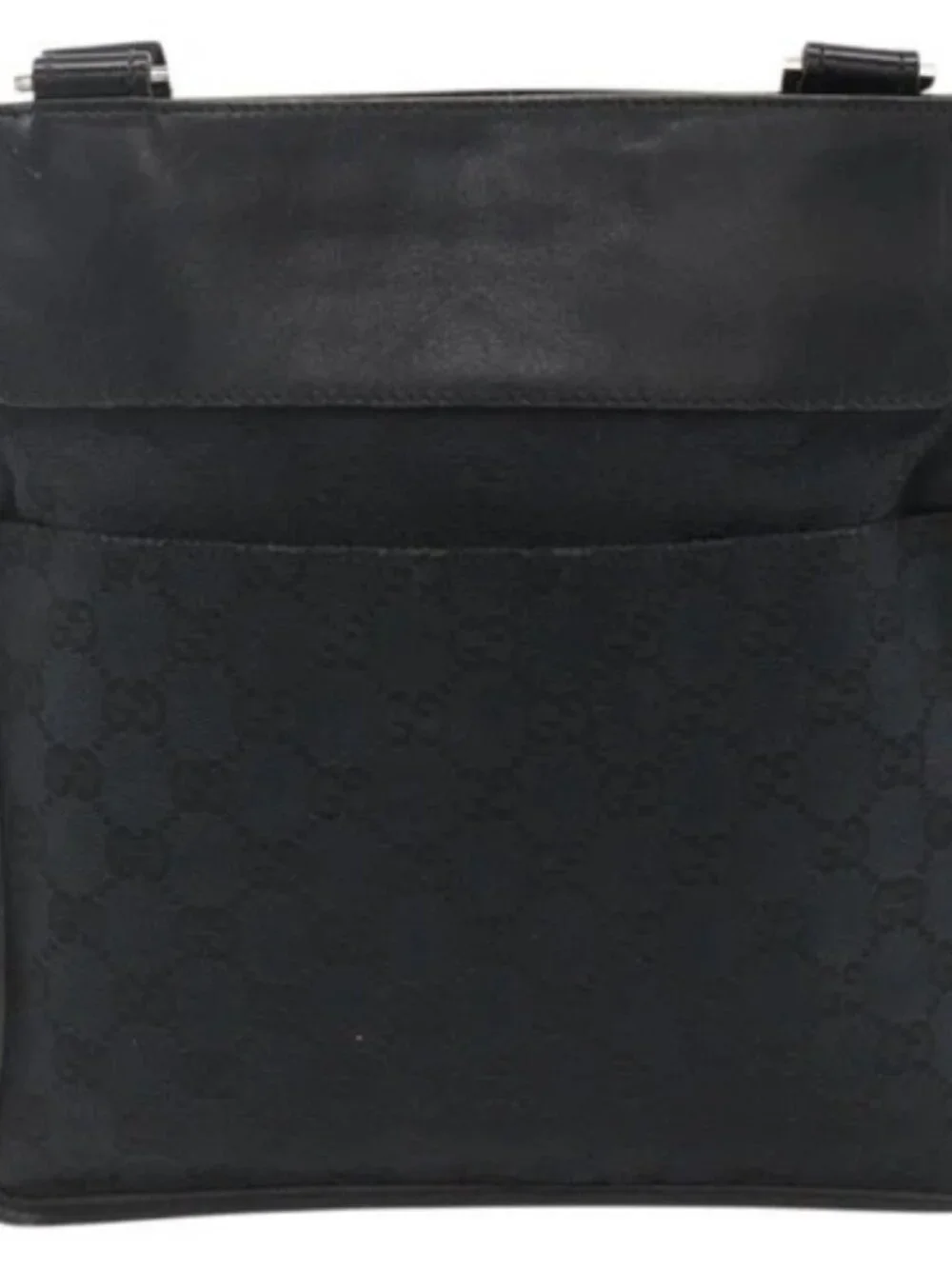 GUCCI GG Canvas Shoulder Bag Black Silver 019 0348 Auth ka3532